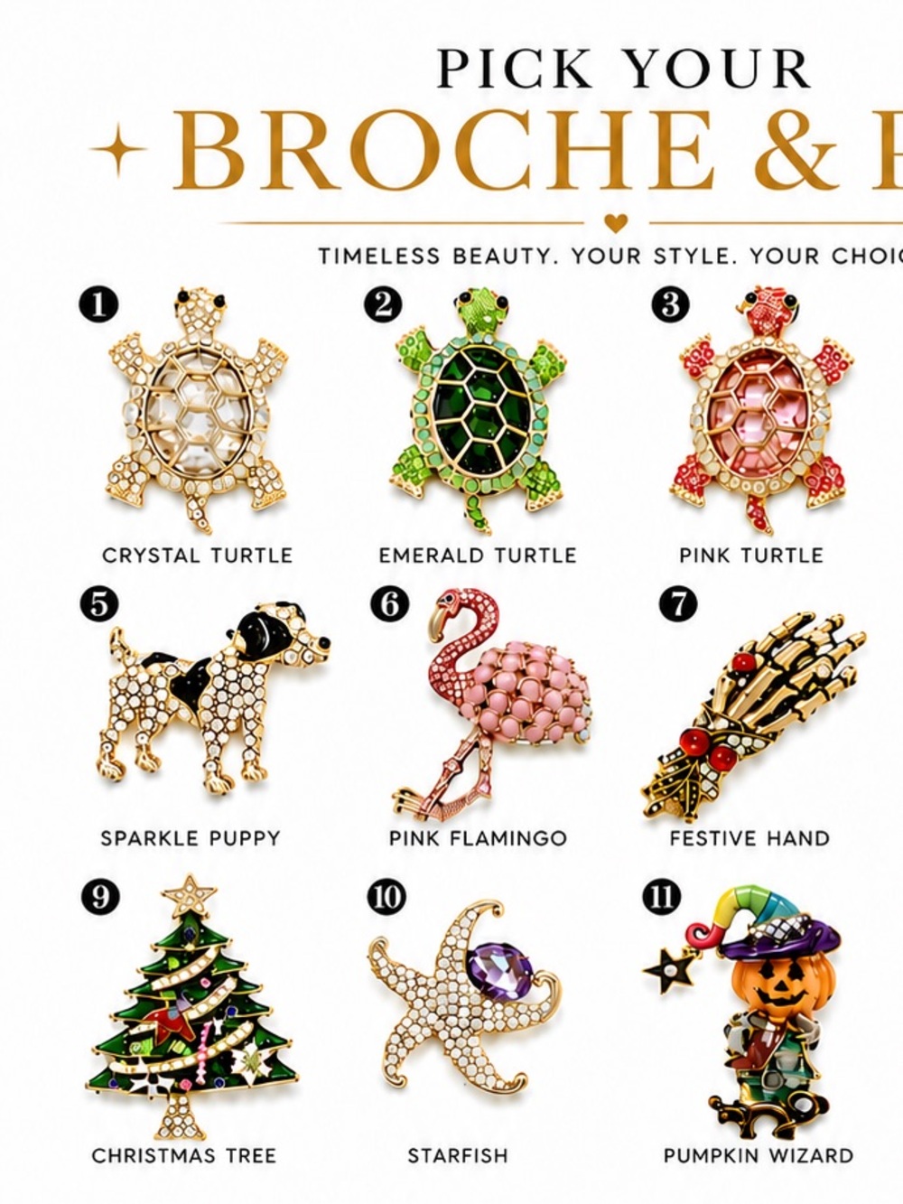 BUY NOW: Brooches Collection - Assorted Colorful Animal Brooches - Picture 3 of 6